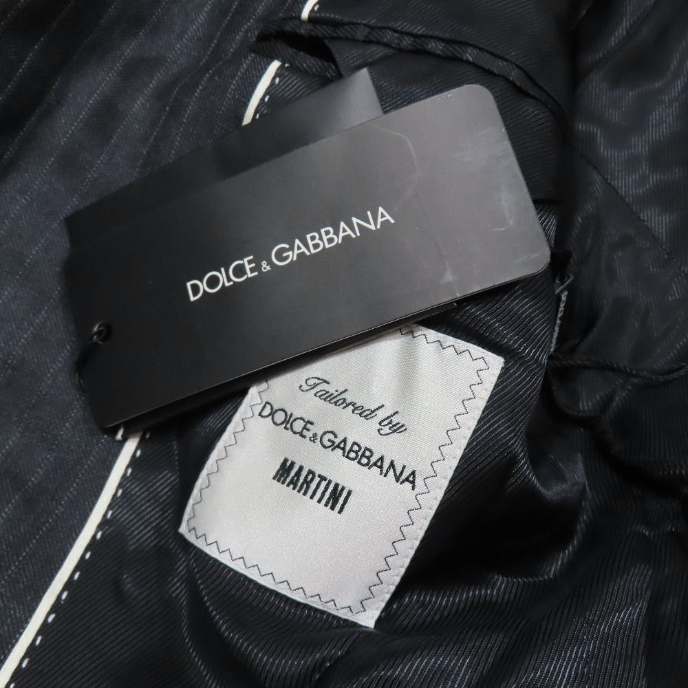 Dolce & Gabbana Striped Suit Set Jacket Pants 50 Charcoal Gray