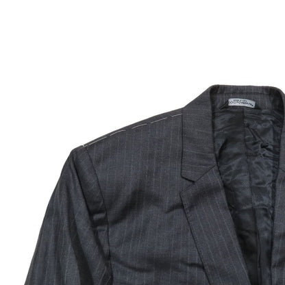 Dolce & Gabbana Striped Suit Set Jacket Pants 50 Charcoal Gray