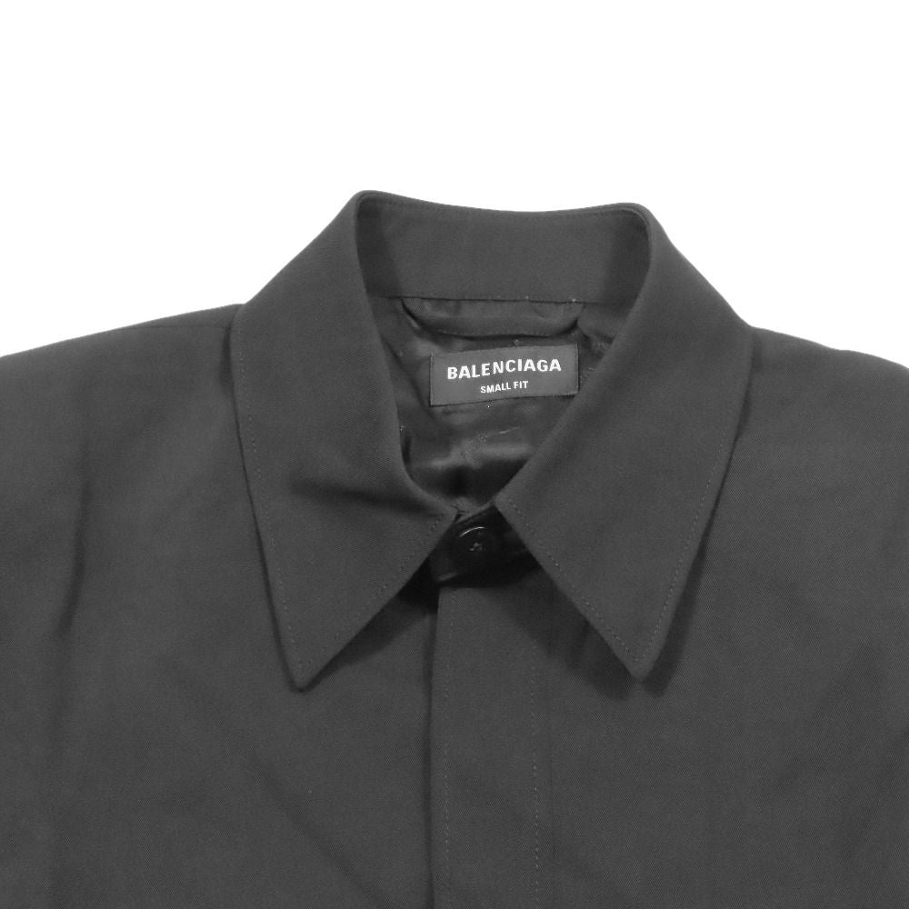 Balenciaga Shirt Jacket Unlined Wool 46 Black