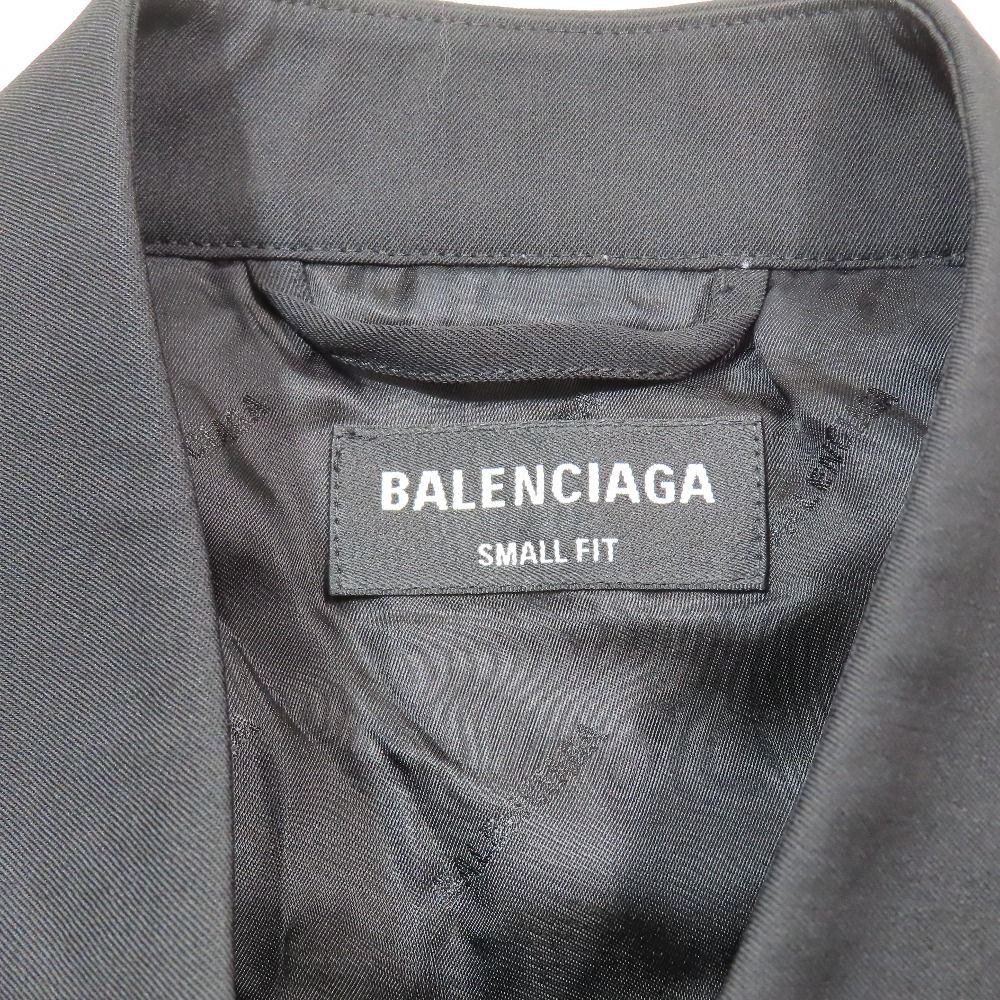 Balenciaga Shirt Jacket Unlined Wool 46 Black