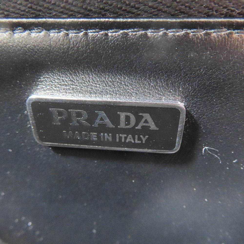 Prada Shoulder Mini Bag Chain Pouch Coin Case Leather Black