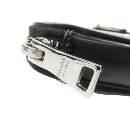 Prada Shoulder Mini Bag Chain Pouch Coin Case Leather Black