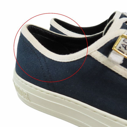 Dior Walk'n Canvas Low Cut Sneakers Shoes Logo 37.5 Black