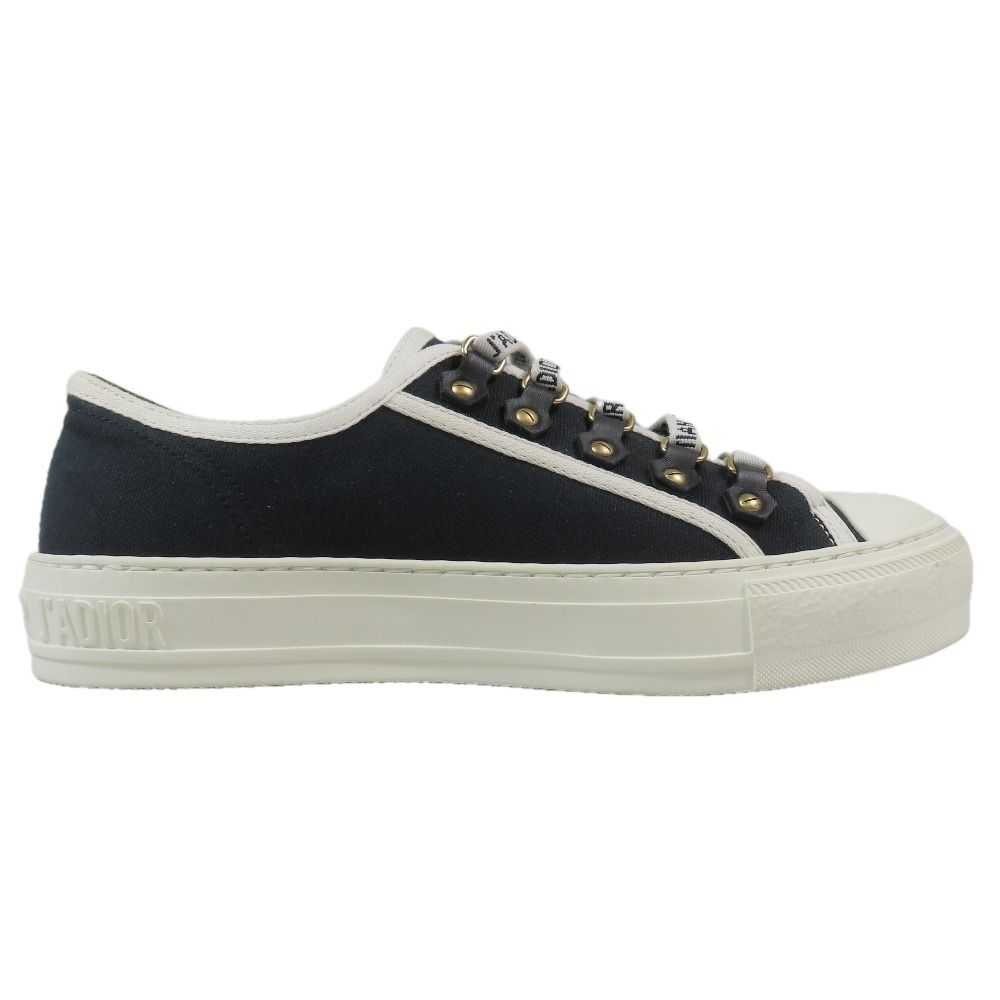Dior Walk'n Canvas Low Cut Sneakers Shoes Logo 37.5 Black