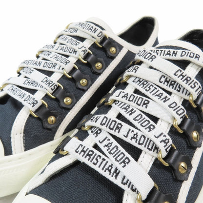 Dior Walk'n Canvas Low Cut Sneakers Shoes Logo 37.5 Black