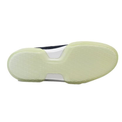 Hermes Eveil Sneakers Low Cut Suede Leather Shoes 41 Navy