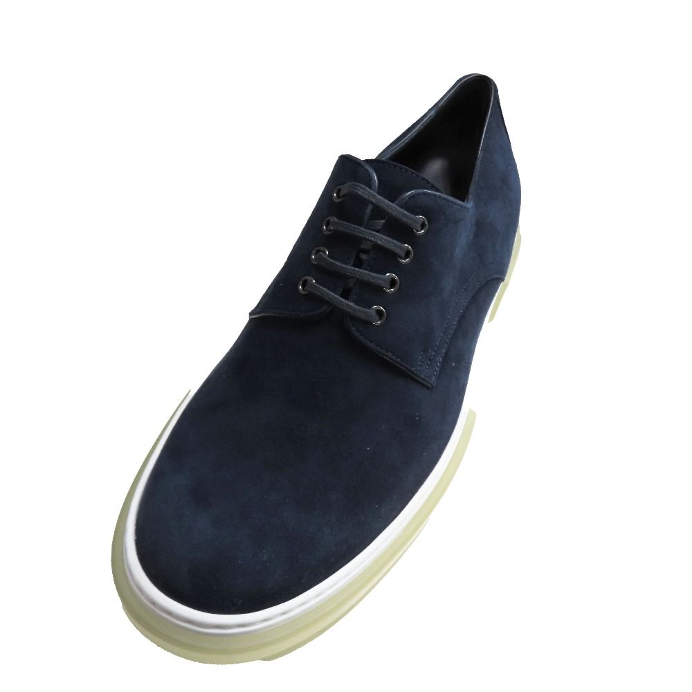 Hermes Eveil Sneakers Low Cut Suede Leather Shoes 41 Navy