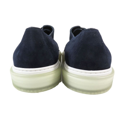 Hermes Eveil Sneakers Low Cut Suede Leather Shoes 41 Navy