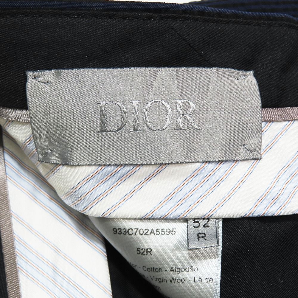 Dior Striped Trousers Pants Cotton Wool Suit Blue Black 52
