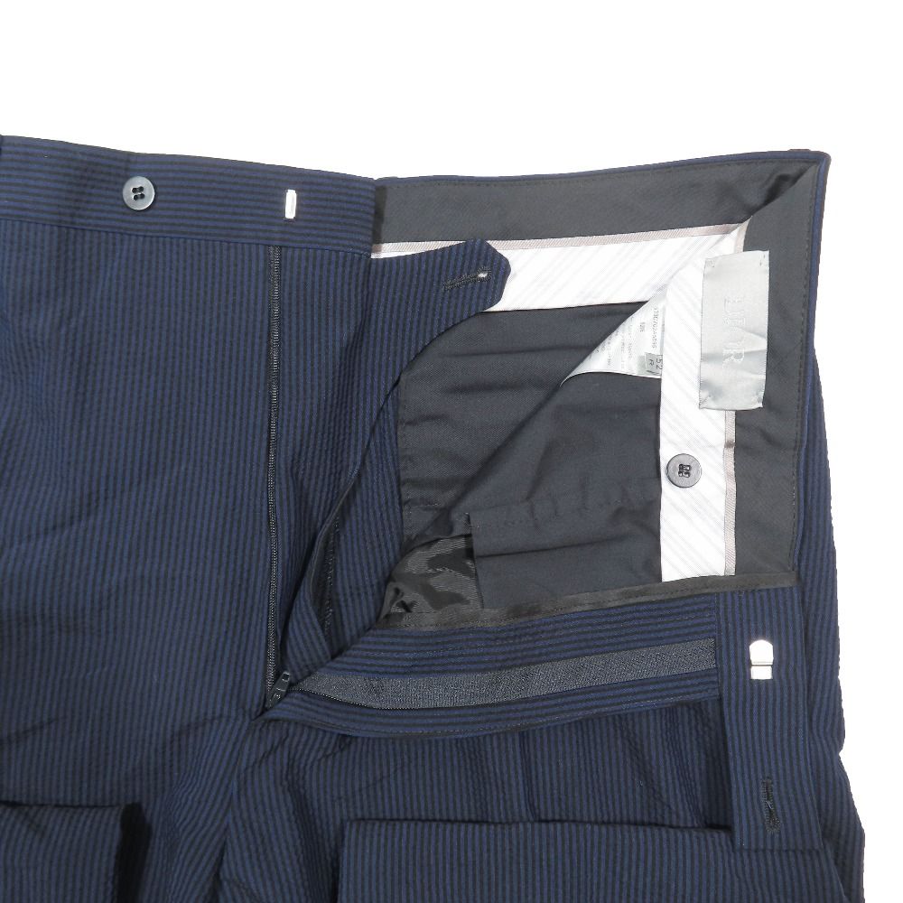 Dior Striped Trousers Pants Cotton Wool Suit Blue Black 52