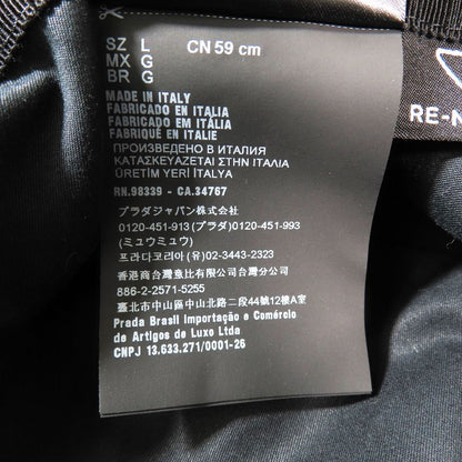 Prada Dro Cord Nylon Bucket Hat Triangle Logo Hat Black 59 cm