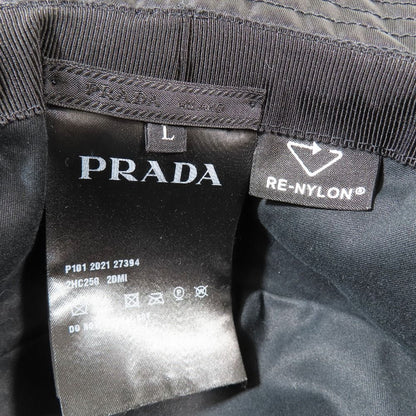 Prada Dro Cord Nylon Bucket Hat Triangle Logo Hat Black 59 cm