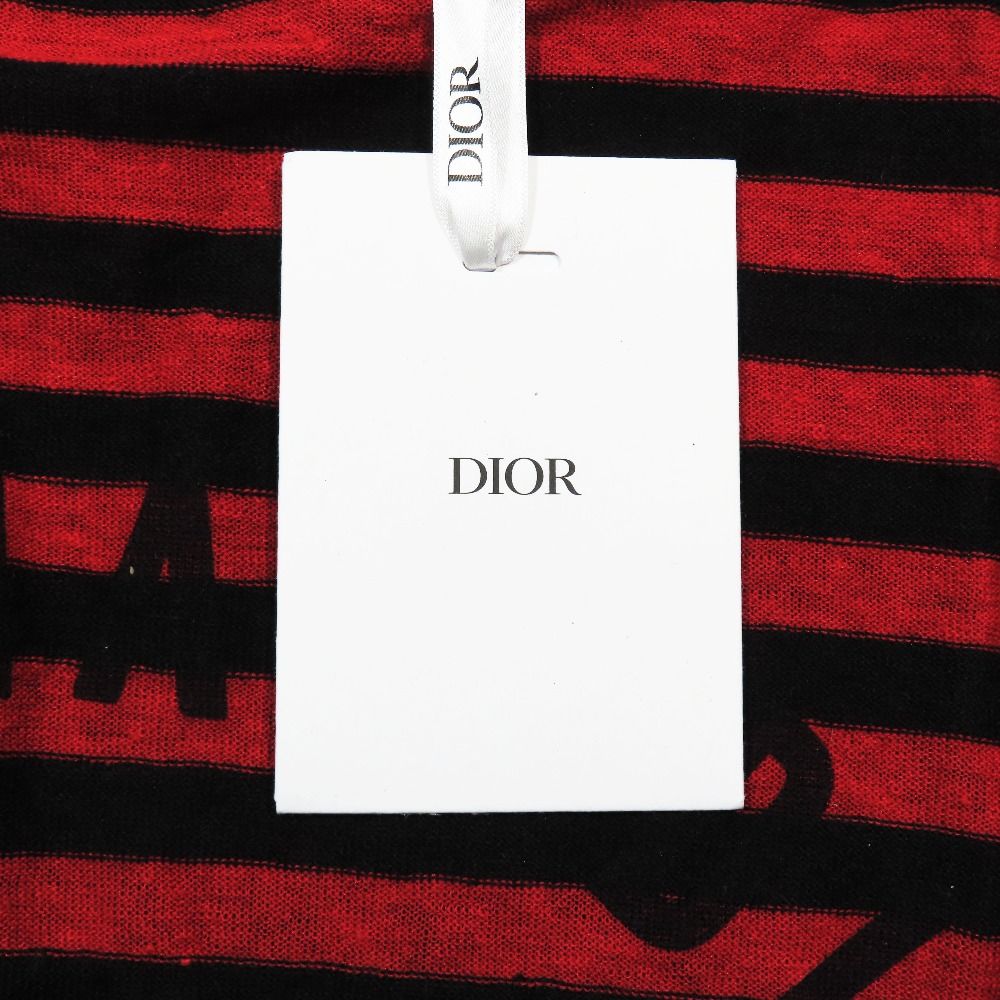 Dior Marinier Logo Border Knit Linen Cashmere Star Red 40 Sweater
