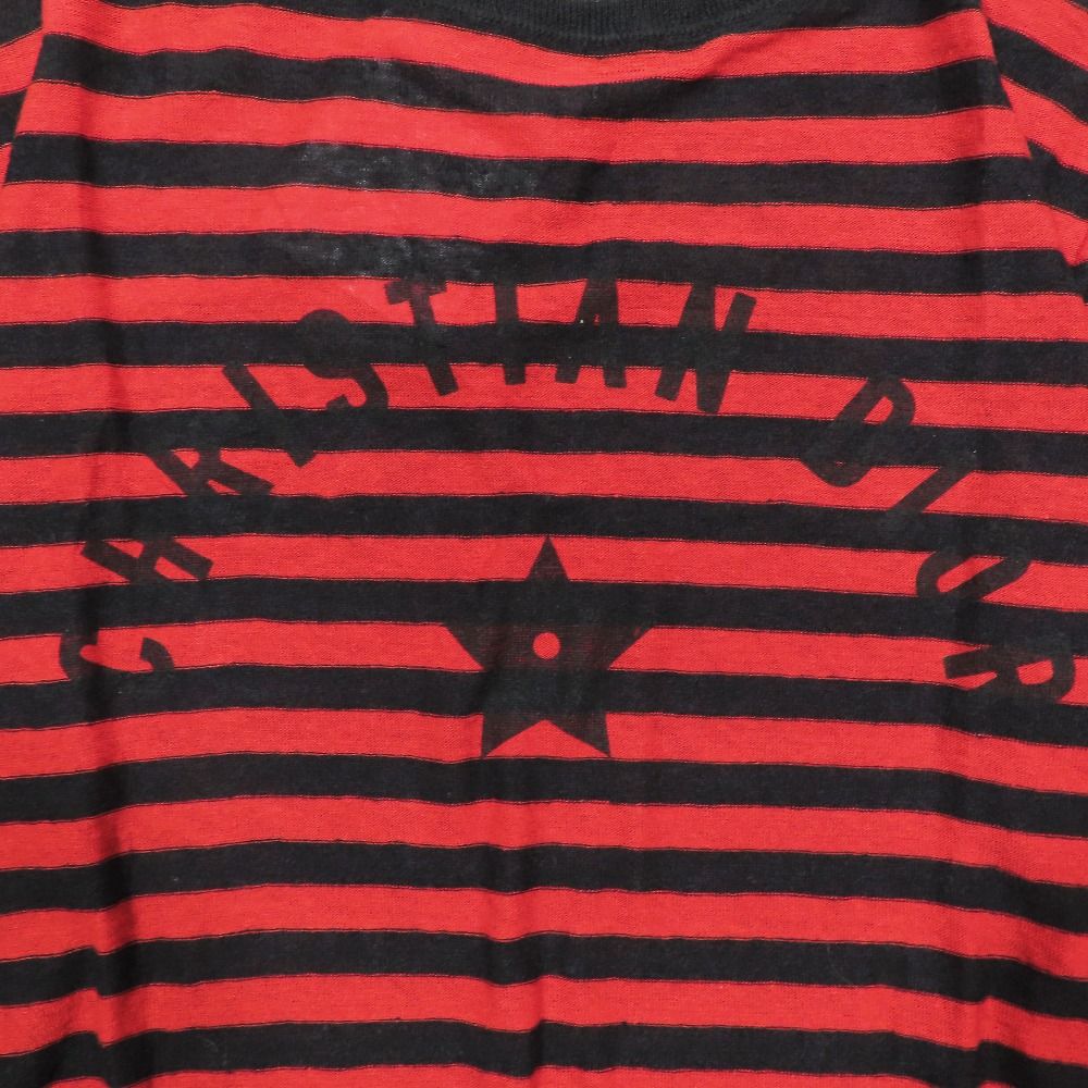 Dior Marinier Logo Border Knit Linen Cashmere Star Red 40 Sweater