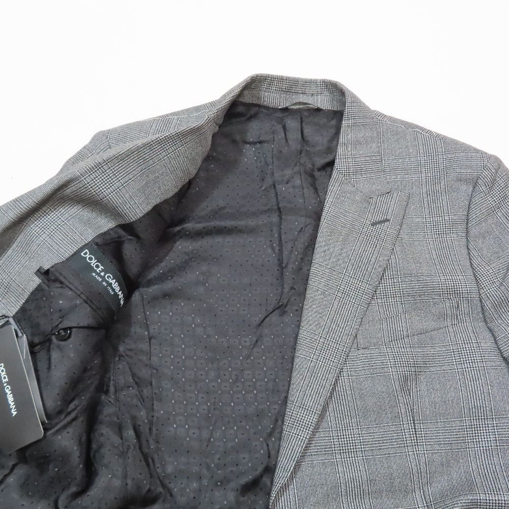 Dolce & Gabbana Glen Check Tailored Jacket Fully Lined Large 54 Gray