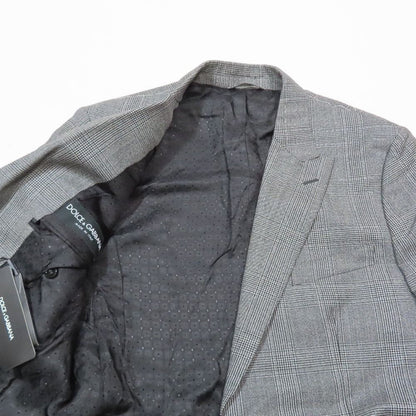 Dolce & Gabbana Glen Check Tailored Jacket Fully Lined Large 54 Gray