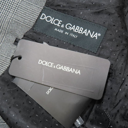 Dolce & Gabbana Glen Check Tailored Jacket Fully Lined Large 54 Gray