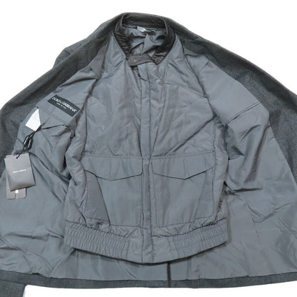 Dolce & Gabbana Layered T-Shirt Jacket Black Leather 46 Charcoal Gray
