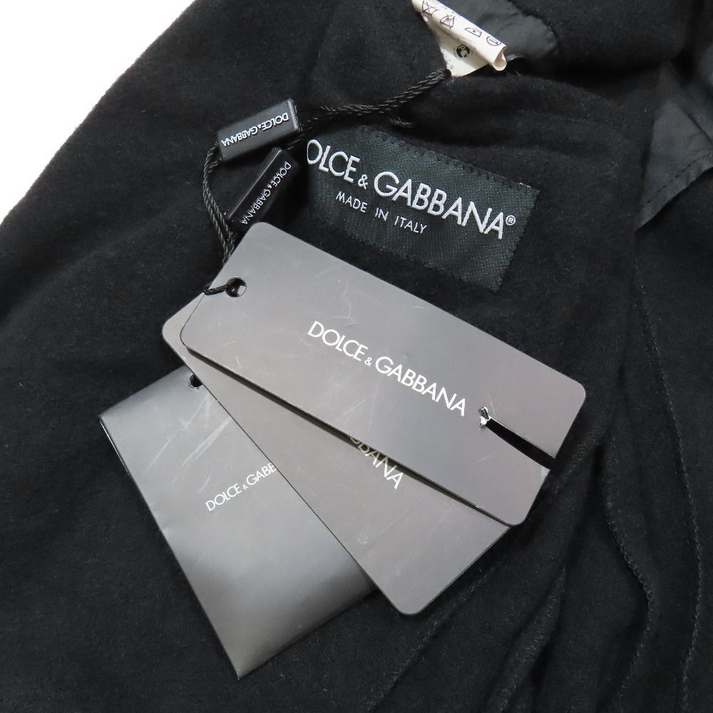 Dolce & Gabbana Felt Toe Tail Jacket Black Leather Unlined 48
