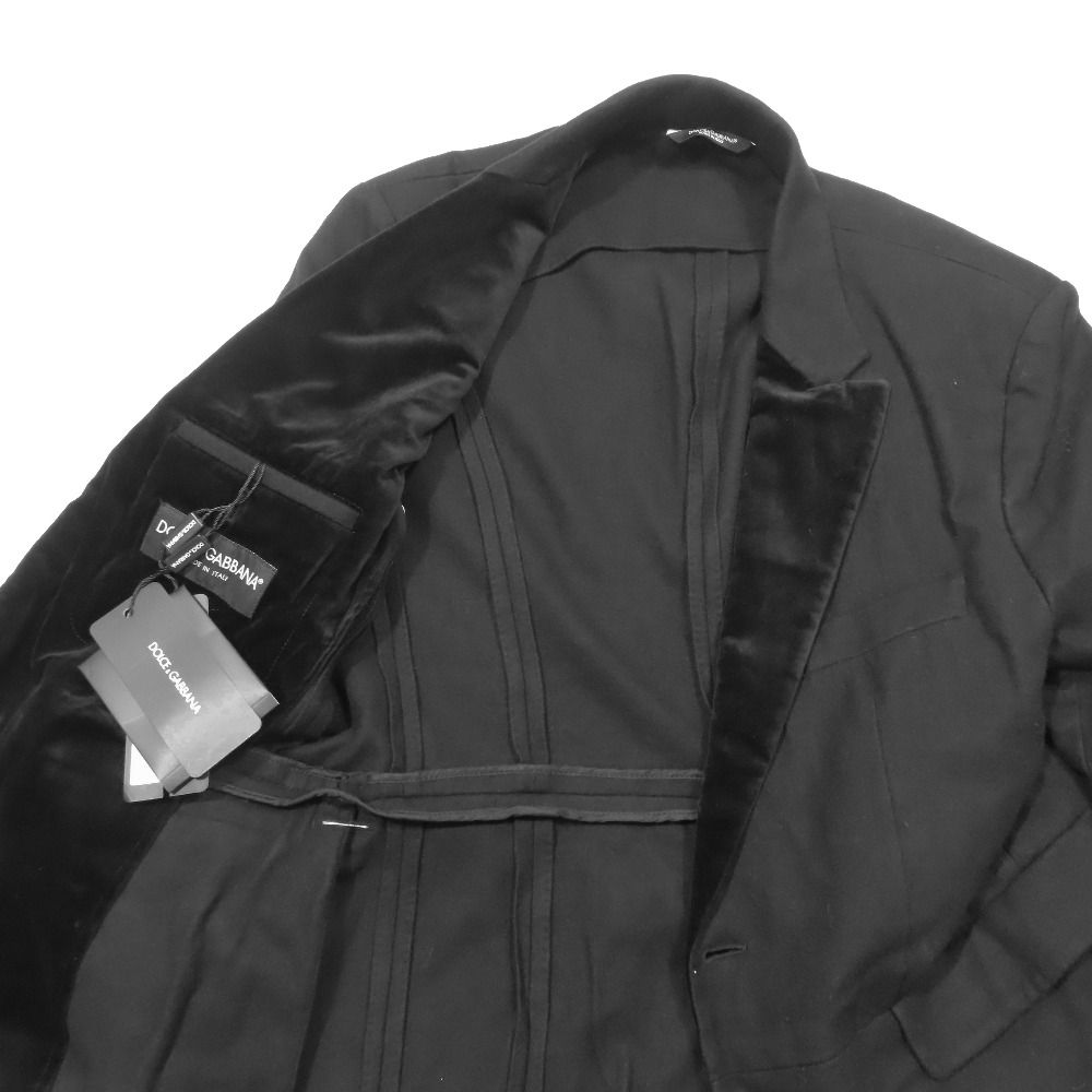 Dolce & Gabbana Tuxedo Jacket Tailored Felt Wool Velour 48 Black