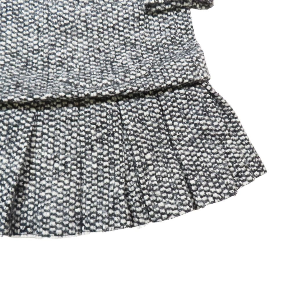 Dolce & Gabbana Tweed Dress Long Sleeve Short Length Pleated Skirt 38 White