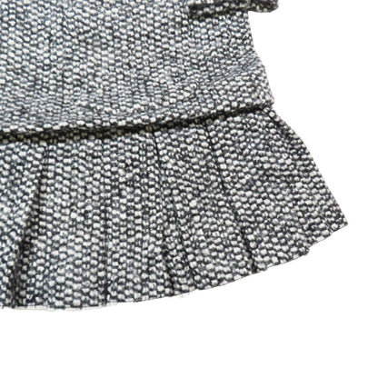 Dolce & Gabbana Tweed Dress Long Sleeve Short Length Pleated Skirt 38 White