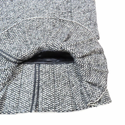 Dolce & Gabbana Tweed Dress Long Sleeve Short Length Pleated Skirt 38 White