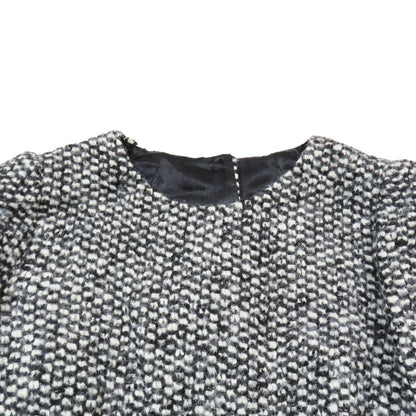 Dolce & Gabbana Tweed Dress Long Sleeve Short Length Pleated Skirt 38 White
