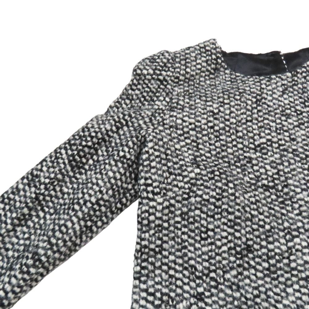 Dolce & Gabbana Tweed Dress Long Sleeve Short Length Pleated Skirt 38 White
