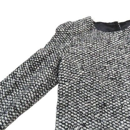 Dolce & Gabbana Tweed Dress Long Sleeve Short Length Pleated Skirt 38 White