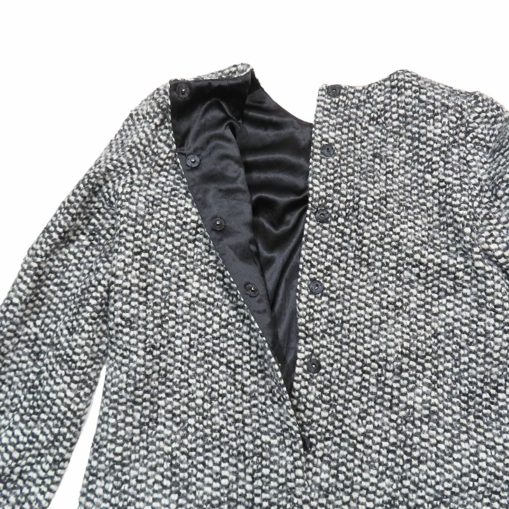 Dolce & Gabbana Tweed Dress Long Sleeve Short Length Pleated Skirt 38 White
