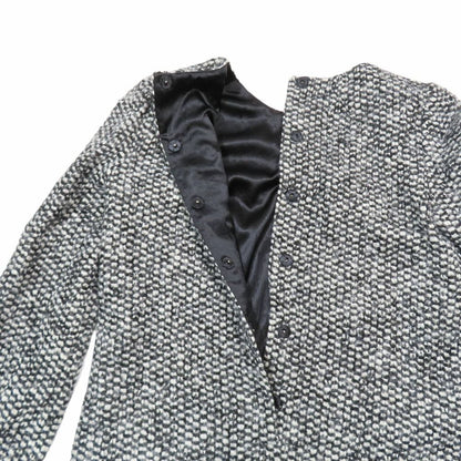 Dolce & Gabbana Tweed Dress Long Sleeve Short Length Pleated Skirt 38 White