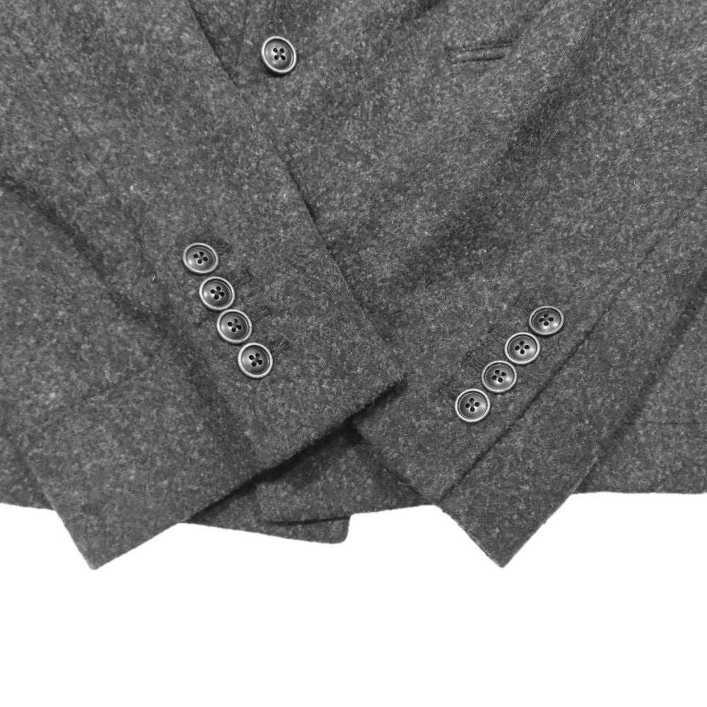 Dolce & Gabbana Wool Tailored Jacket Black Leather Unlined 48 Charcoal Gray