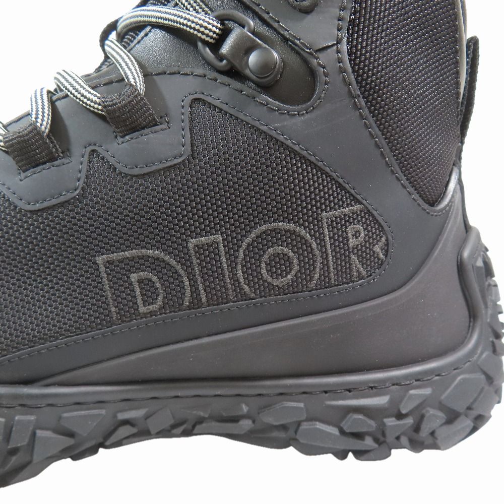 Dior Izon Hiking Boots Sneakers Lace Up Logo Shoes Mesh Rubber Black