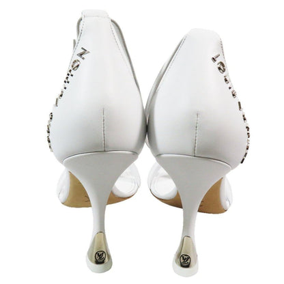 Louis Vuitton Sparkle Line Sandals Ankle Strap High Heels Shoes Logo Leather