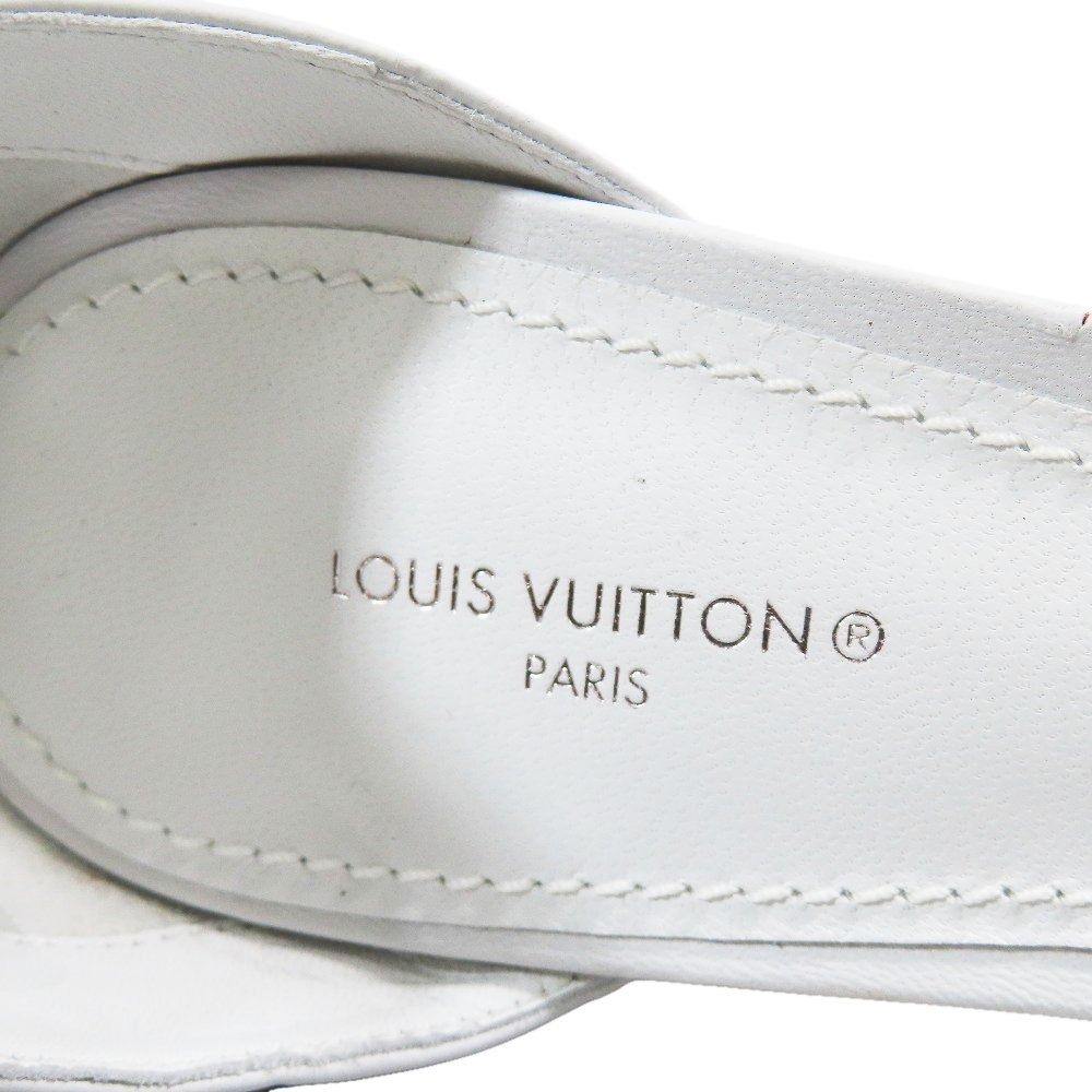 Louis Vuitton Sparkle Line Sandals Ankle Strap High Heels Shoes Logo Leather