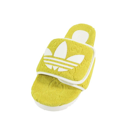 Gucci Adidas GG All Over Pattern Trefoil Logo Platform Sandals Shoes Yellow