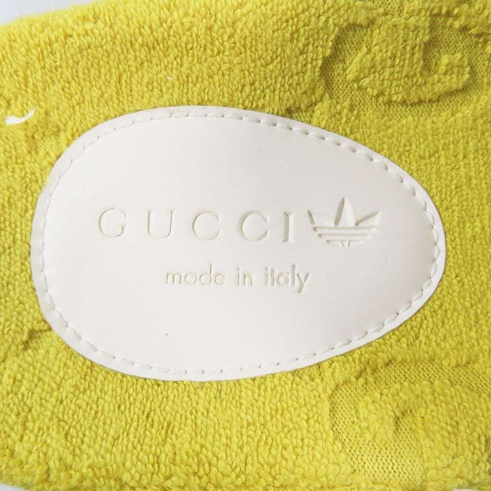 Gucci Adidas GG All Over Pattern Trefoil Logo Platform Sandals Shoes Yellow