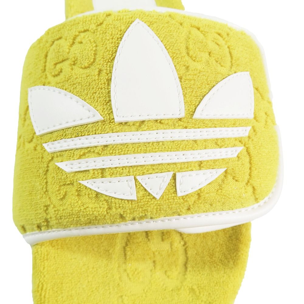 Gucci Adidas GG All Over Pattern Trefoil Logo Platform Sandals Shoes Yellow