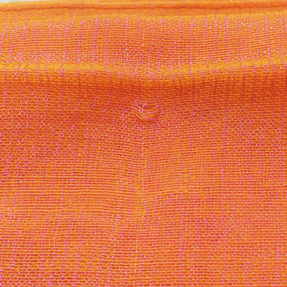 Hermes Cashmere Silk Large Shawl Plume Stitching Scarf Orange Blue