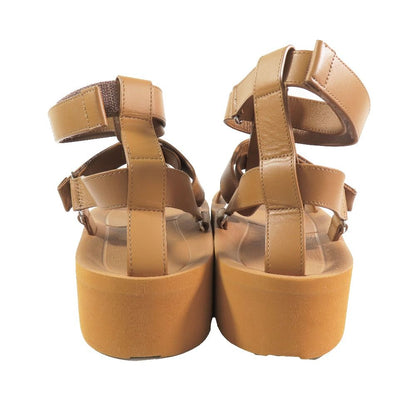 Hermes Enid Thick Sole Sandals Shoes Platform Diamant Buckle Brown
