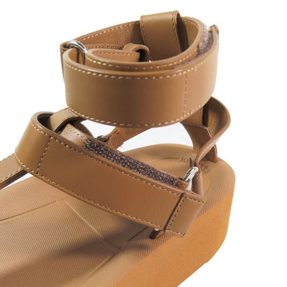 Hermes Enid Thick Sole Sandals Shoes Platform Diamant Buckle Brown