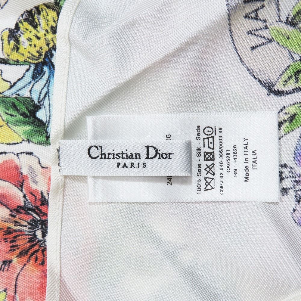 Dior Flower Halter Neck Silk Top Shirt Blouse White