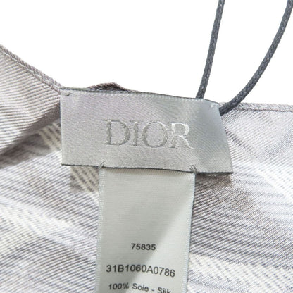 Dior CD Diamond Logo All Pattern Shawl Silk 100% Gray Scarf