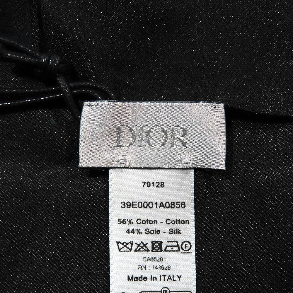 Dior Large Shawl Paint All Pattern Cotton Blend Black Green Scarf