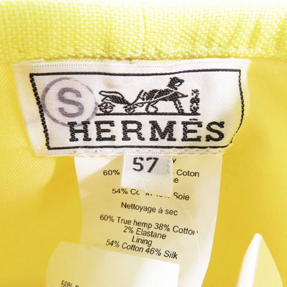 Hermes Gabrielle Beret Linen Hat Cap Yellow 57 cm Handbag