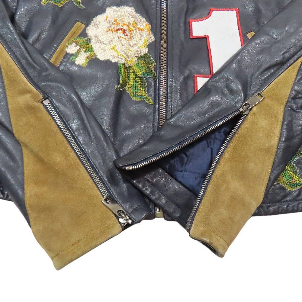Dolce & Gabbana Lambskin Leather Jacket Hoodie Rose 46 Black