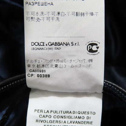 Dolce & Gabbana Lambskin Leather Jacket Hoodie Rose 46 Black