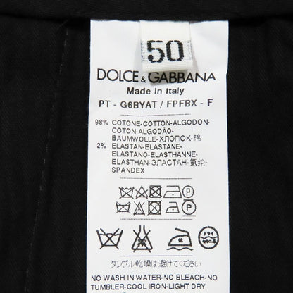 Dolce & Gabbana Lace Allover Check Trousers Cropped Pants Cotton 50 Red