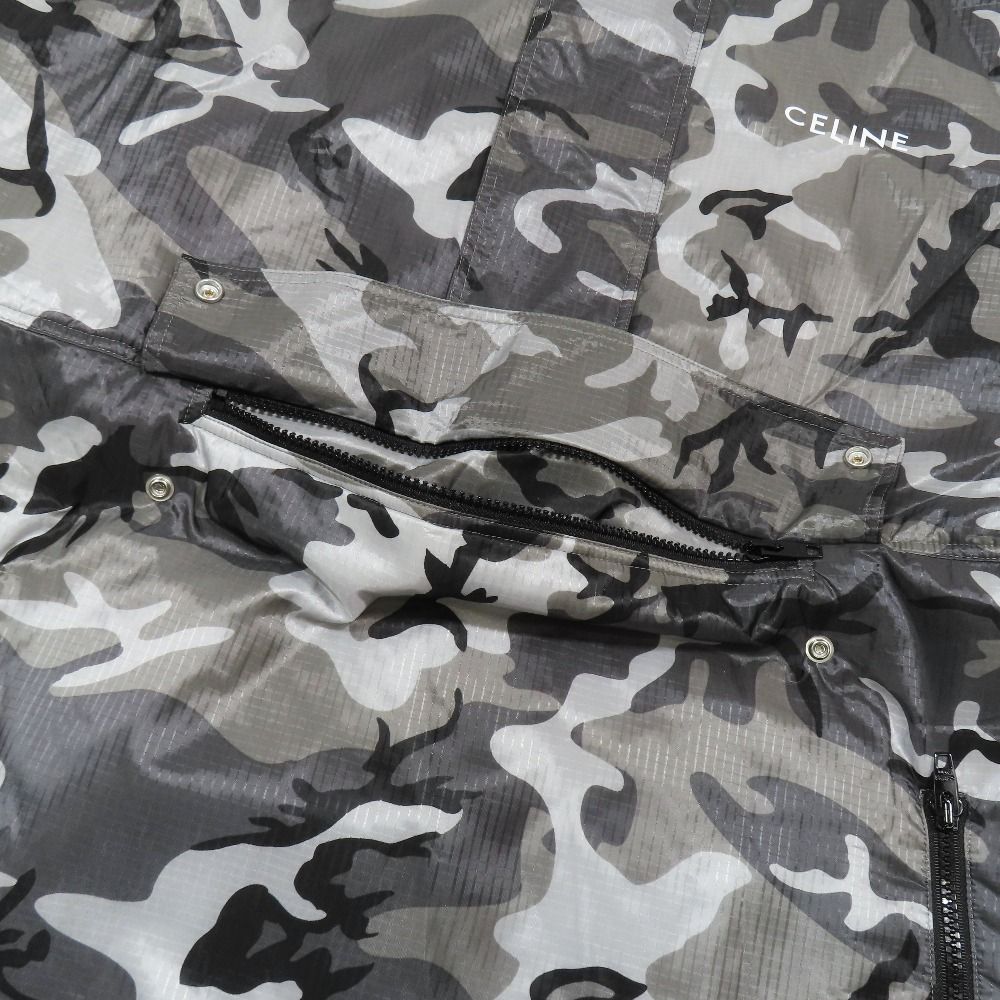 Celine Eddie Era Camouflage Pullover Nylon Jacket Windbreaker 44 Gray